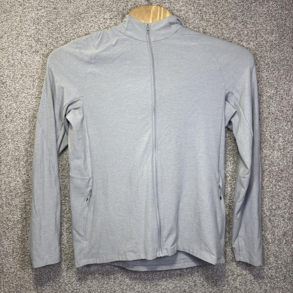 Lululemon Jacket Mens Large Gray Lightweight Hooded Full Zip Running Athletic